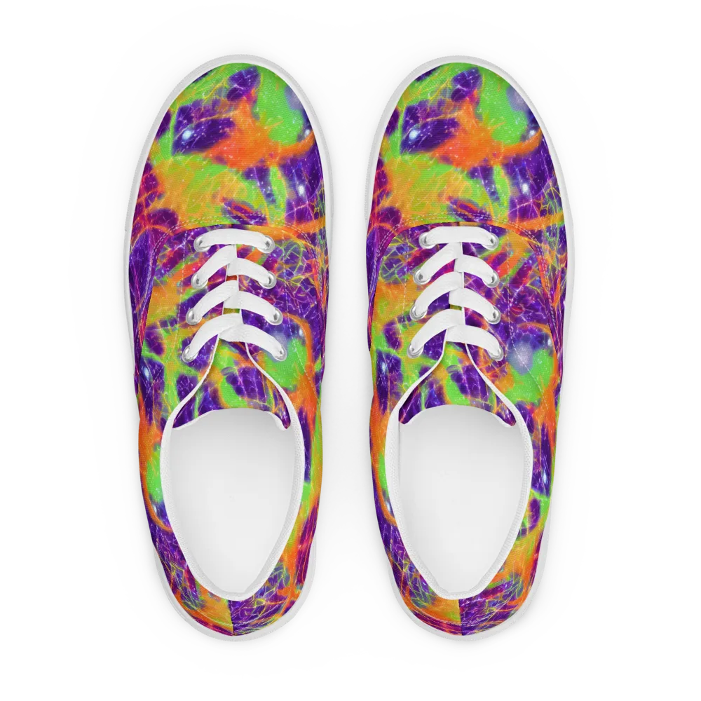 Purple Inferno on Men's Lace-Up Canvas Shoes — Front