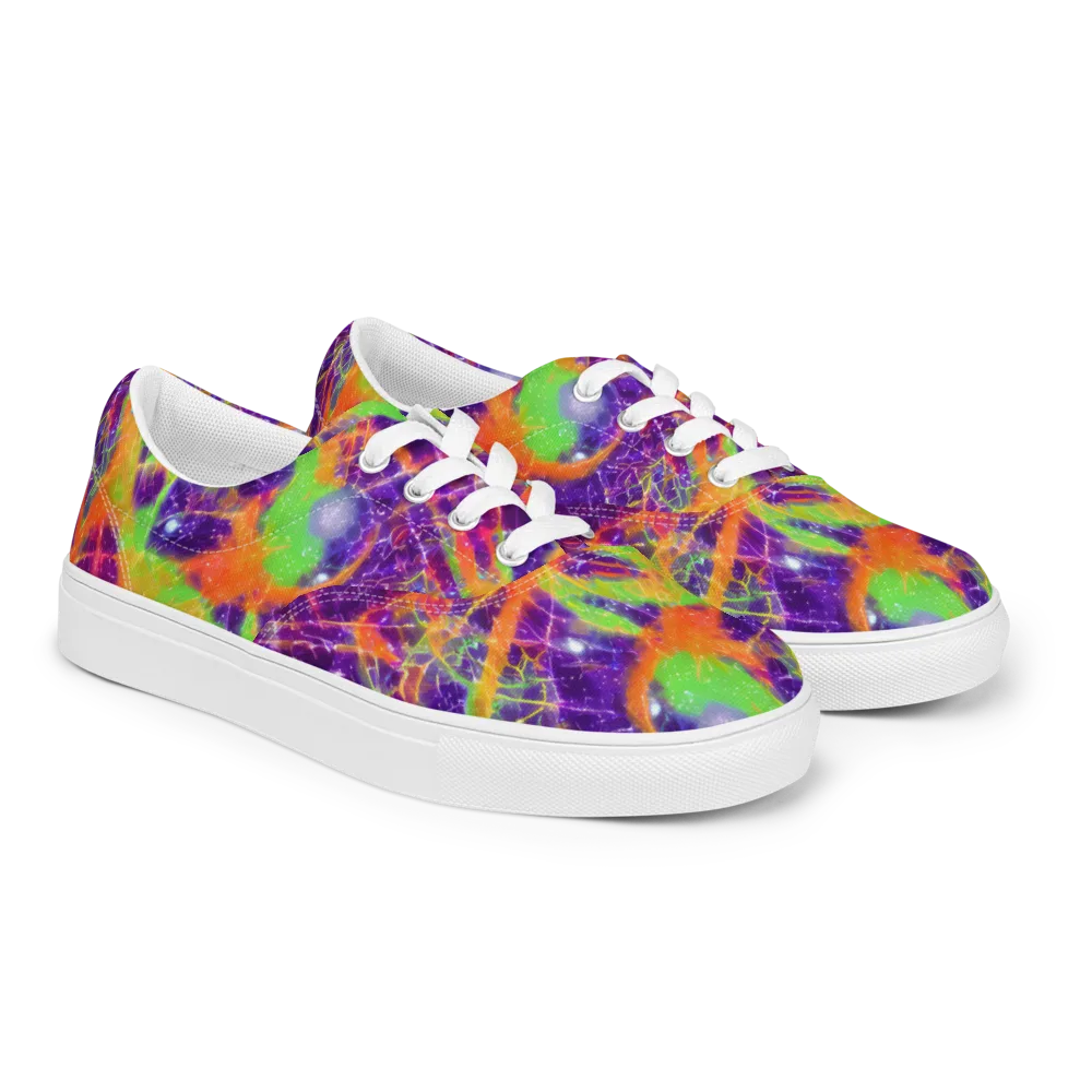 Purple Inferno on Men's Lace-Up Canvas Shoes — Right Front