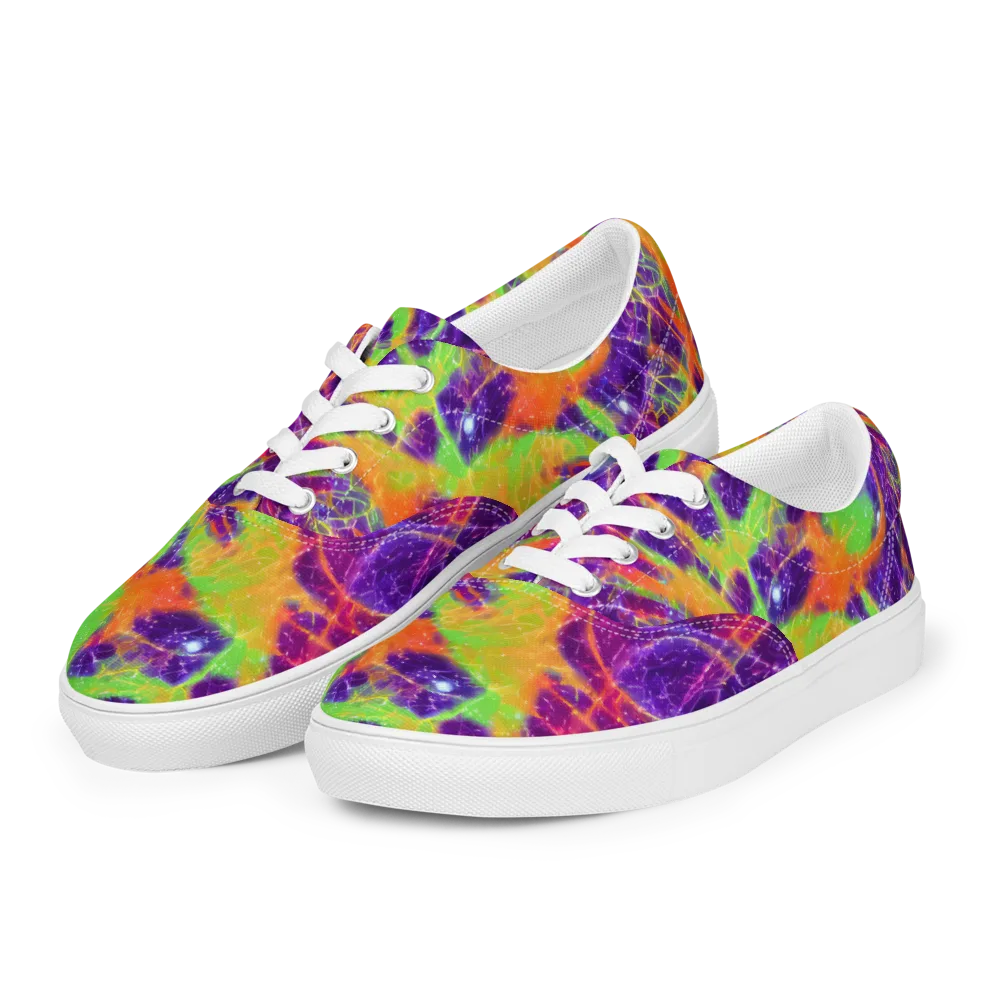 Purple Inferno on Men's Lace-Up Canvas Shoes — Left Front