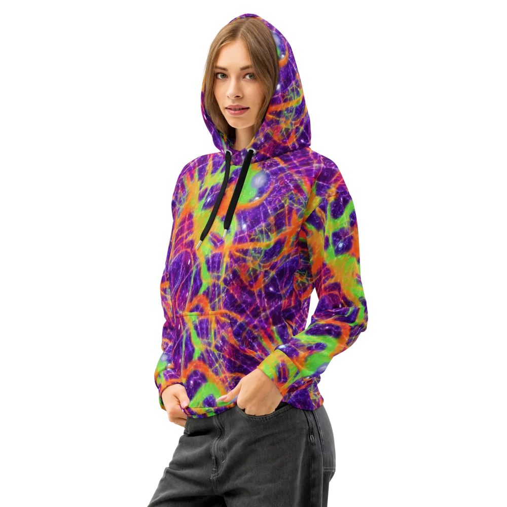 Purple Inferno on Cotton Hoodie — Left Front