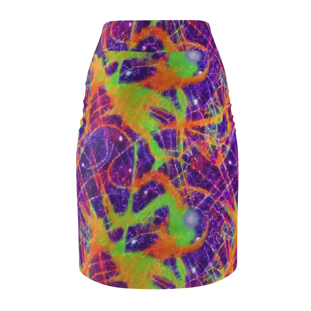 Purple Inferno on Pencil Skirt — Back