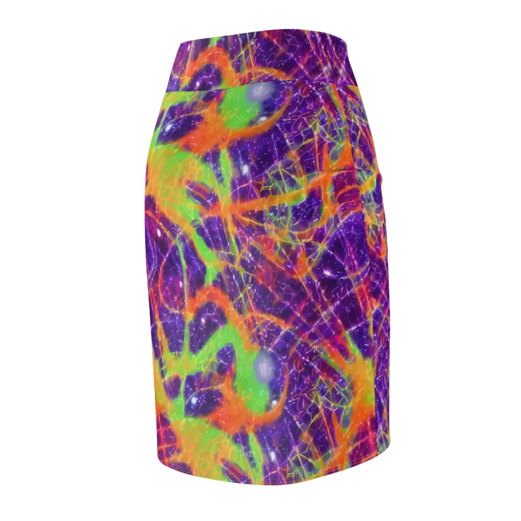 Purple Inferno on Pencil Skirt — Back Side