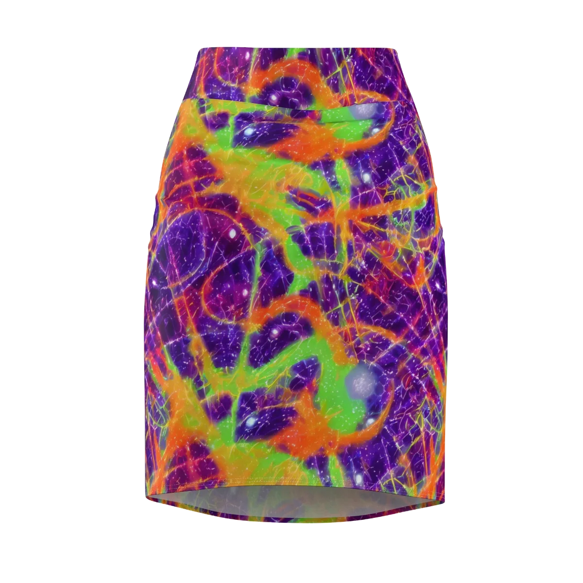 Purple Inferno on Pencil Skirt — Front
