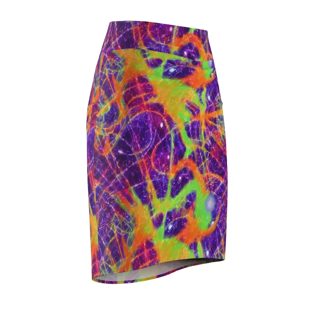 Purple Inferno on Pencil Skirt — Front Side