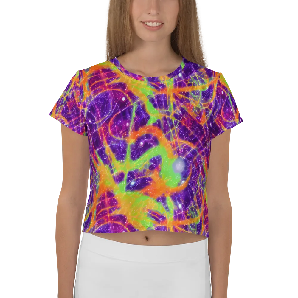 Purple Inferno on Crop Tee — Front