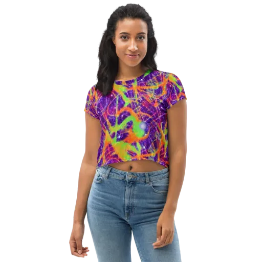 Purple Inferno on a Crop Tee