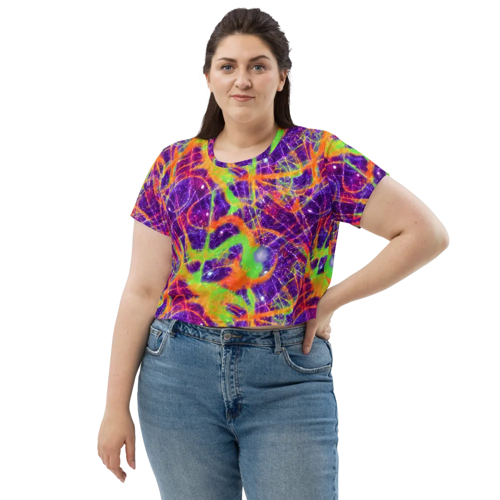 Purple Inferno on Crop Tee — Front