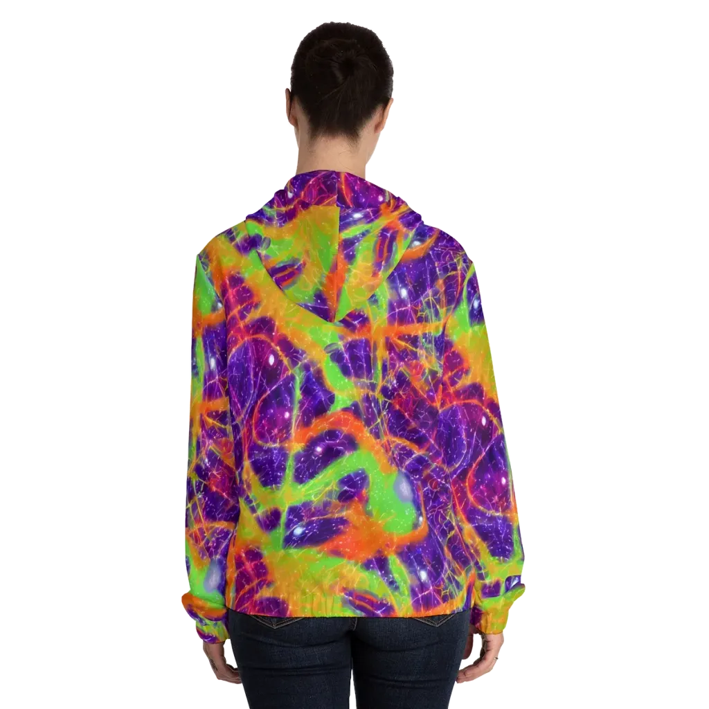 Purple Inferno on Women's Full-Zip Hoodie — Back On Person