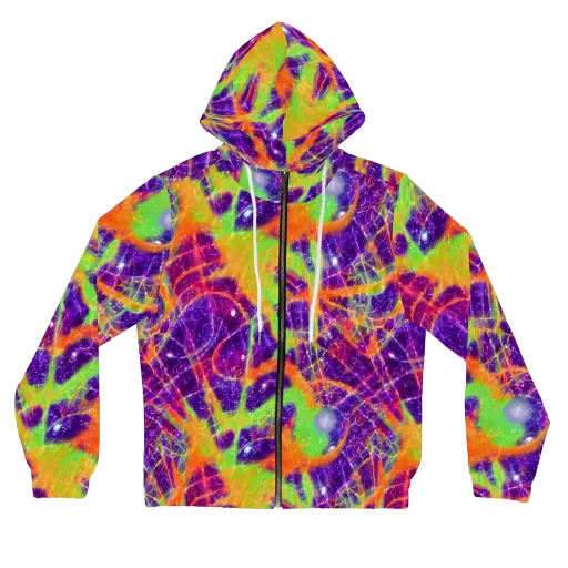 Purple Inferno on a Women's Full-Zip Hoodie