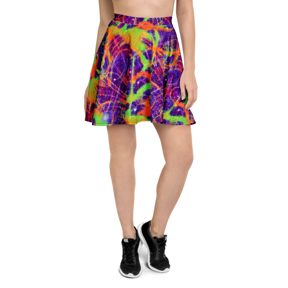 Purple Inferno on Skater Skirt — Front