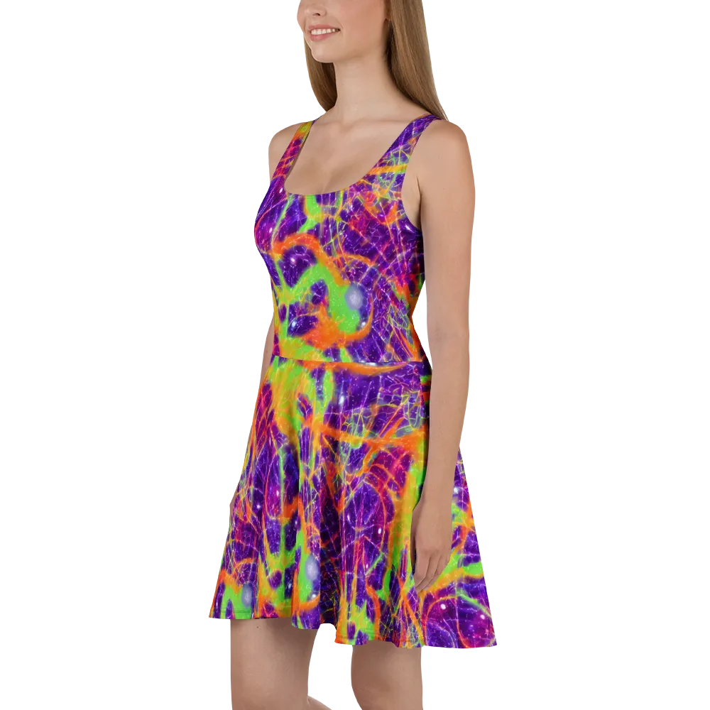 Purple Inferno on Skater Dress — Left