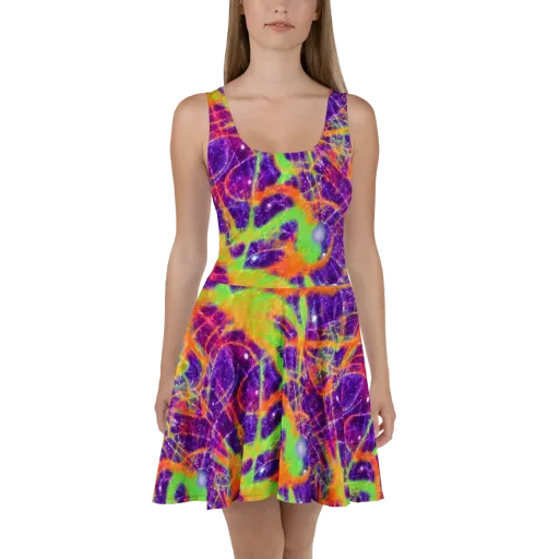 Purple Inferno on a Skater Dress