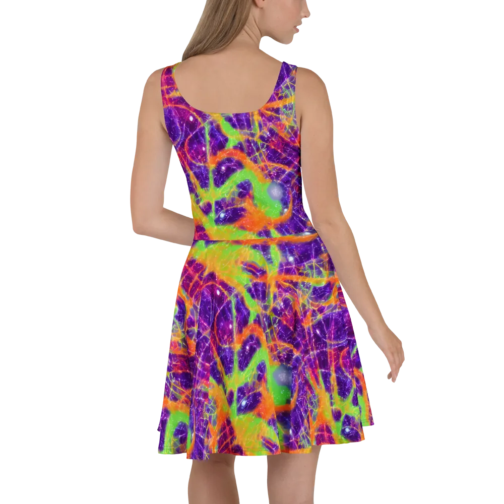 Purple Inferno on Skater Dress — Back