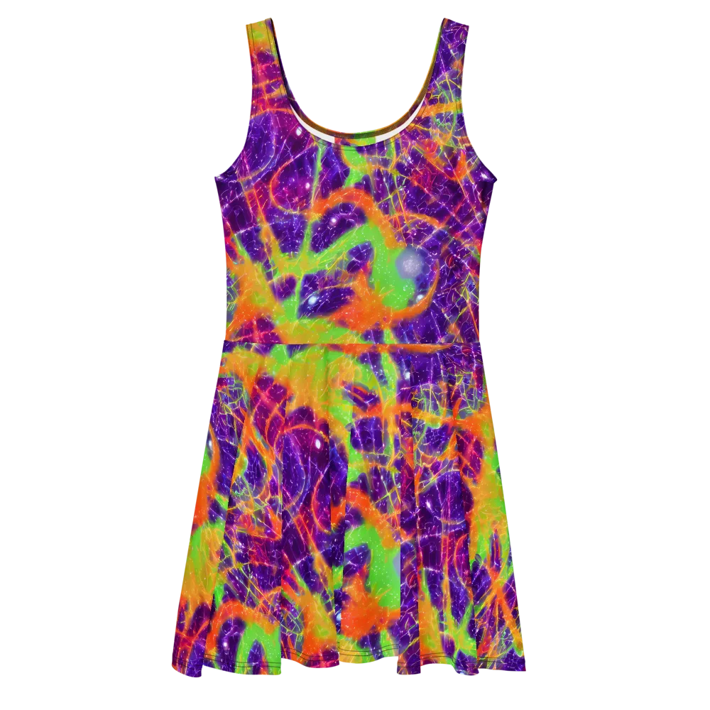 Purple Inferno on Skater Dress — Front
