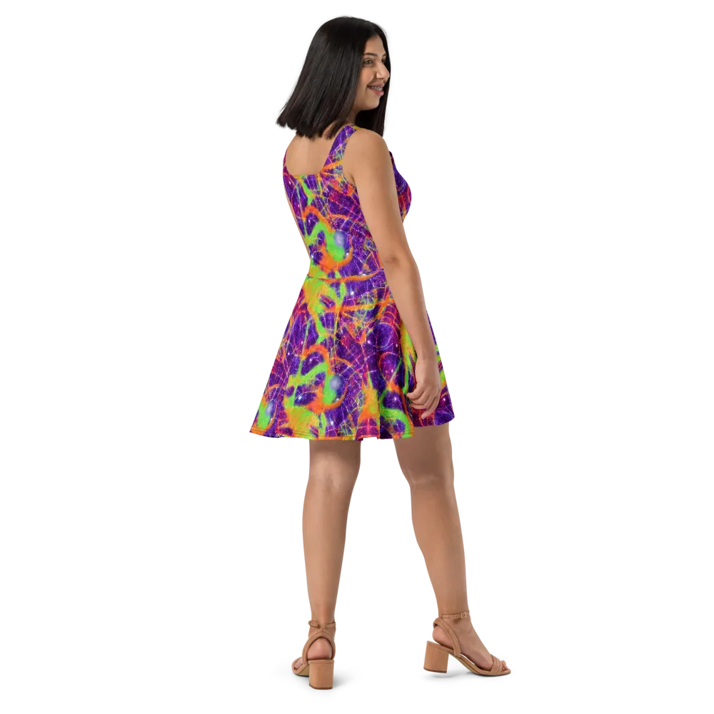 Purple Inferno on Skater Dress — Right