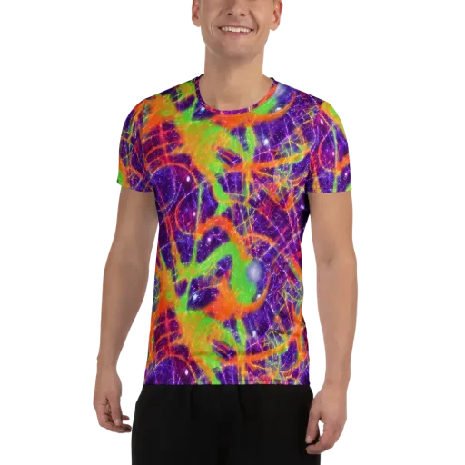 Purple Inferno on a Men's Athletic T-Shirt
