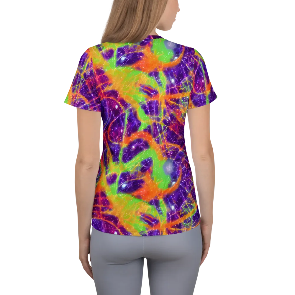 Purple Inferno on Women's Athletic T-Shirt — Back