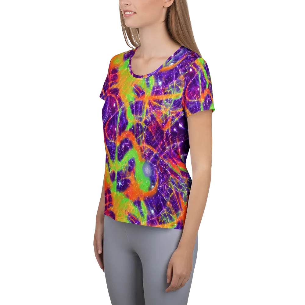 Purple Inferno on Women's Athletic T-Shirt — Left