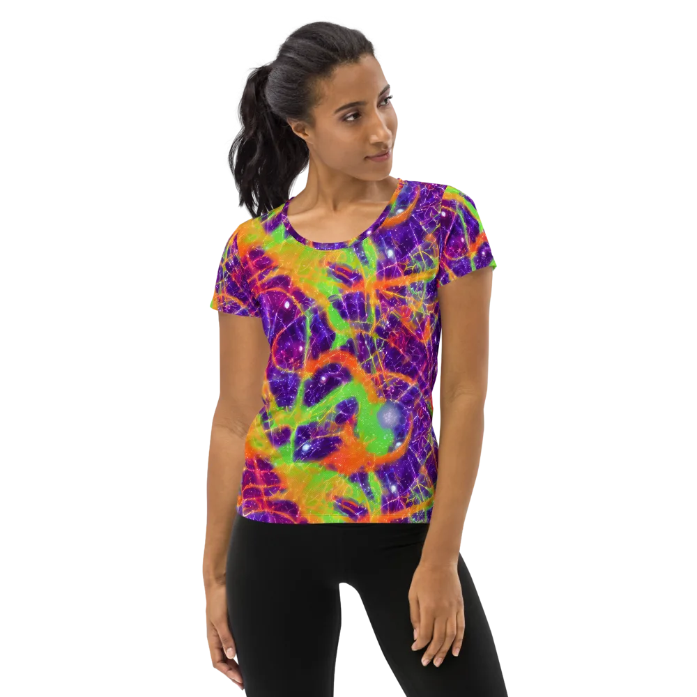 Purple Inferno on Women's Athletic T-Shirt — Front
