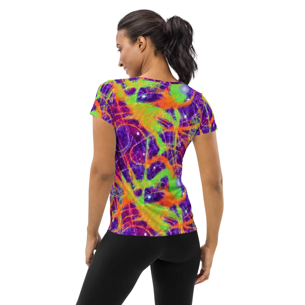 Purple Inferno on Women's Athletic T-Shirt — Back