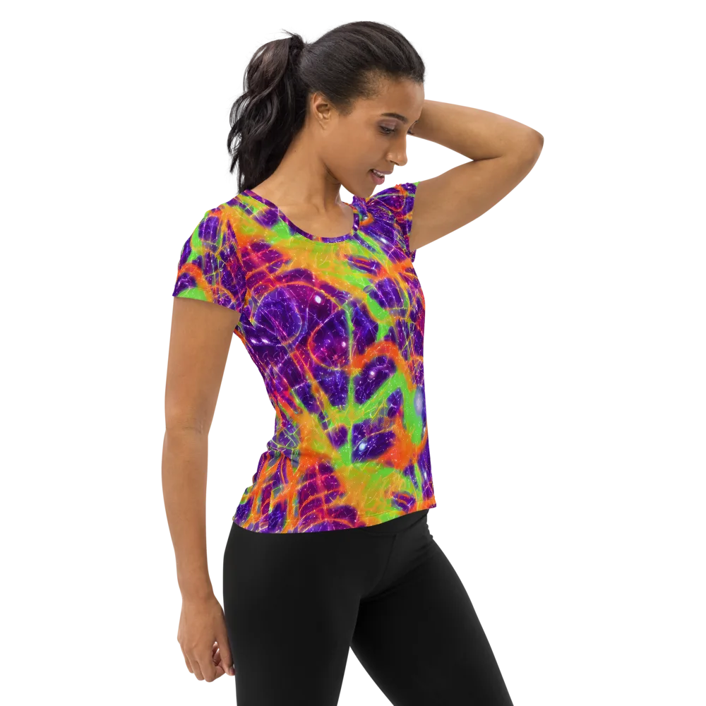 Purple Inferno on Women's Athletic T-Shirt — Right