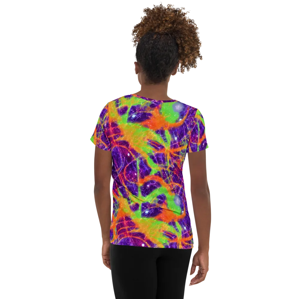 Purple Inferno on Women's Athletic T-Shirt — Back
