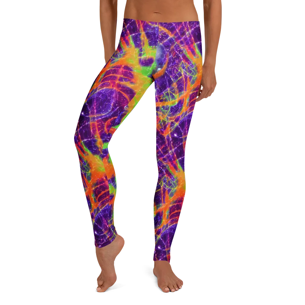 Purple Inferno on Leggings — Front