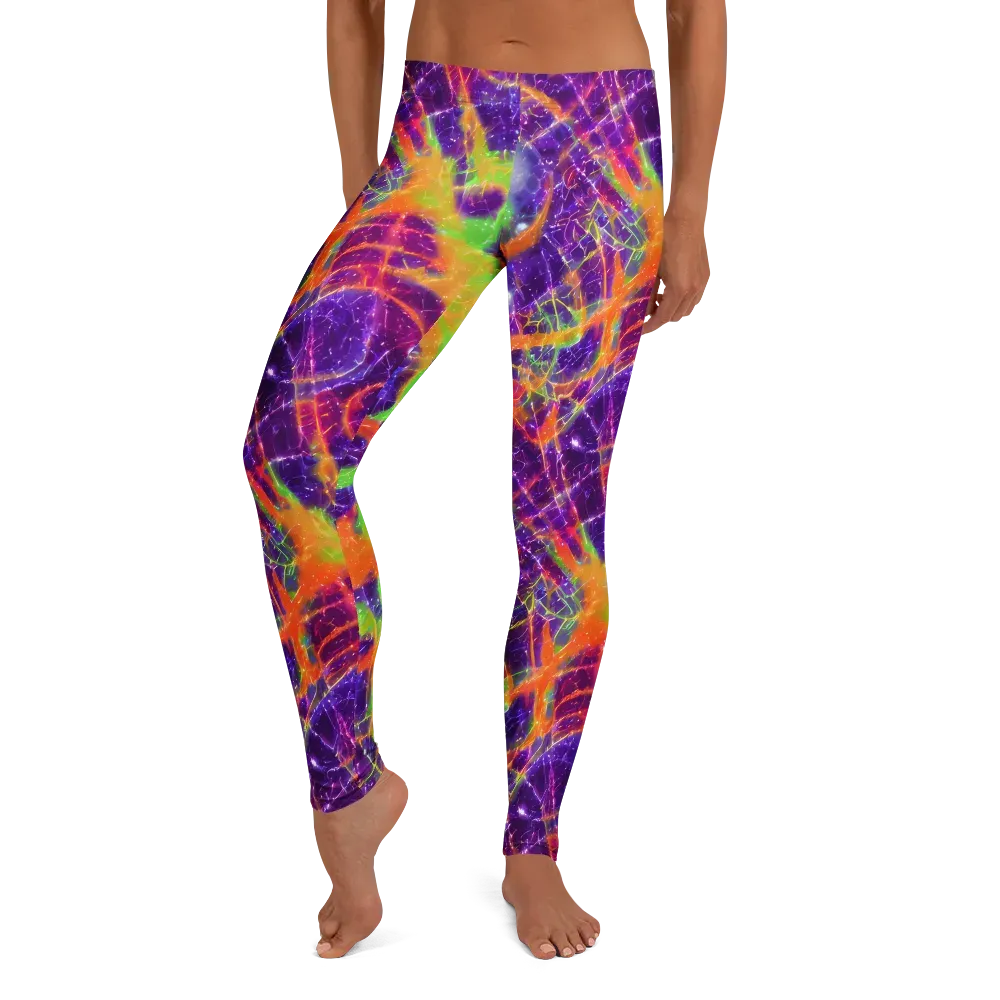 Purple Inferno on Leggings — Front