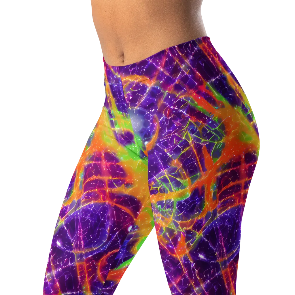 Purple Inferno on Leggings — Left Front
