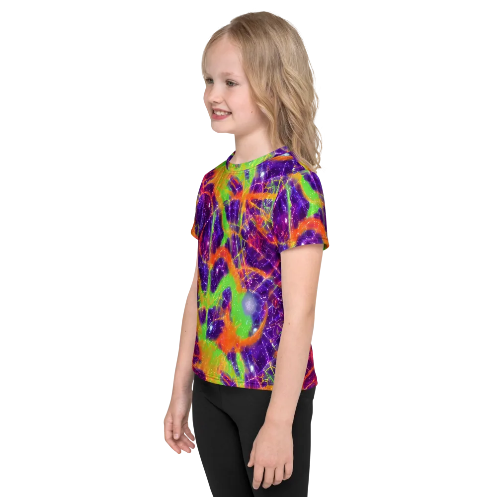 Purple Inferno on Kids Crew Neck T-Shirt — Left