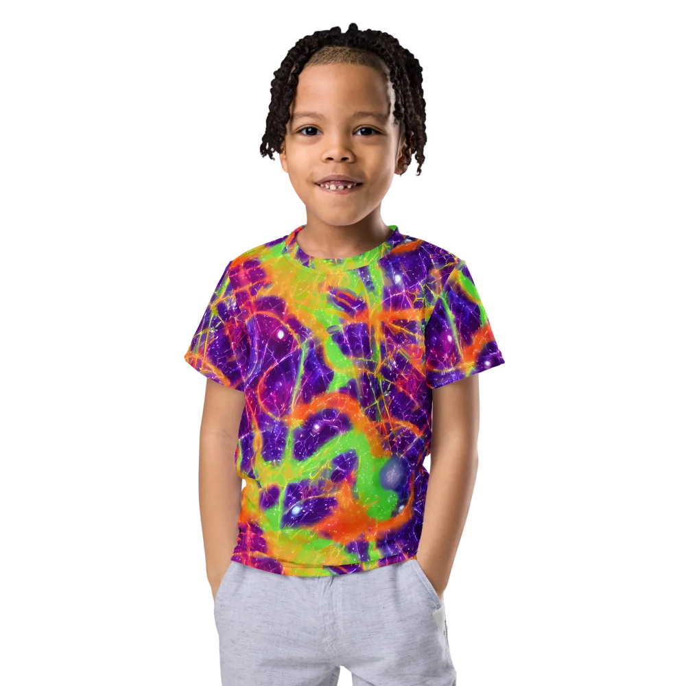 Purple Inferno on Kids Crew Neck T-Shirt — Front