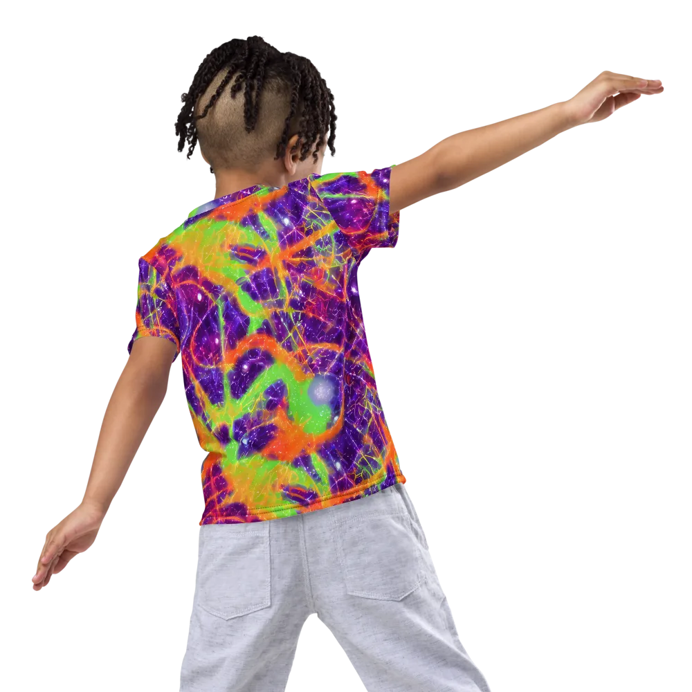 Purple Inferno on Kids Crew Neck T-Shirt — Back