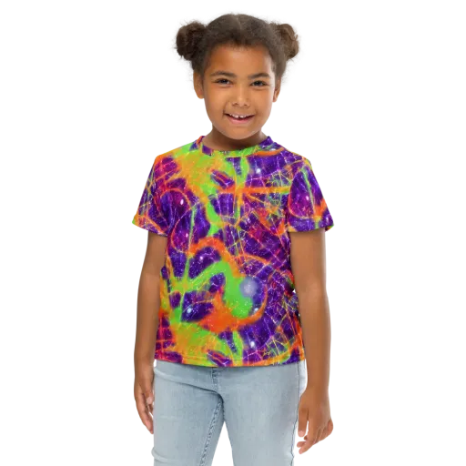 Purple Inferno on a Kids Crew Neck T-Shirt