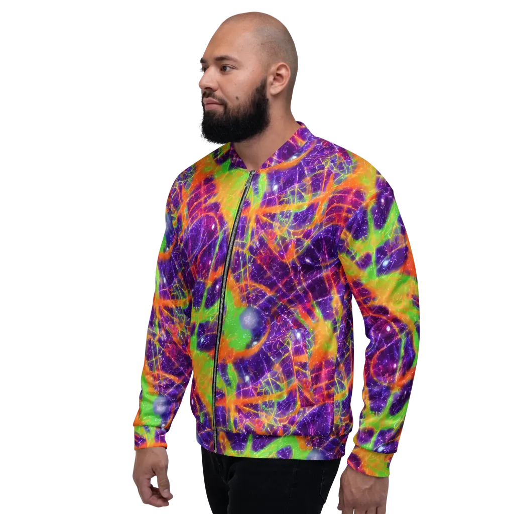 Purple Inferno on Bomber Jacket — Left