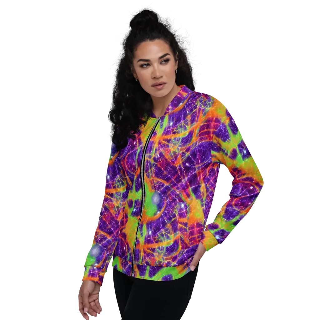 Purple Inferno on Bomber Jacket — Left