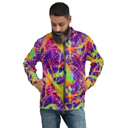 Purple Inferno on a Bomber Jacket