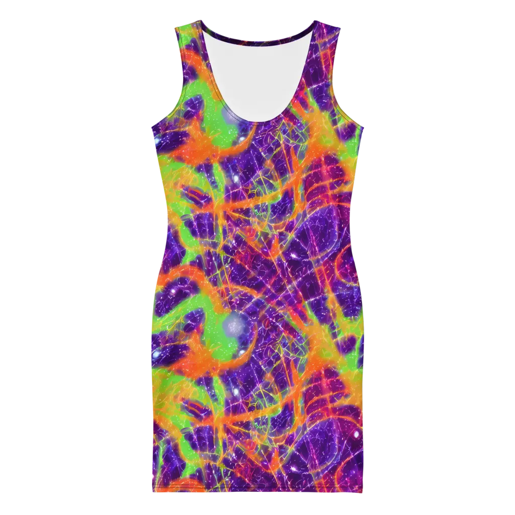 Purple Inferno on Bodycon Dress — Front