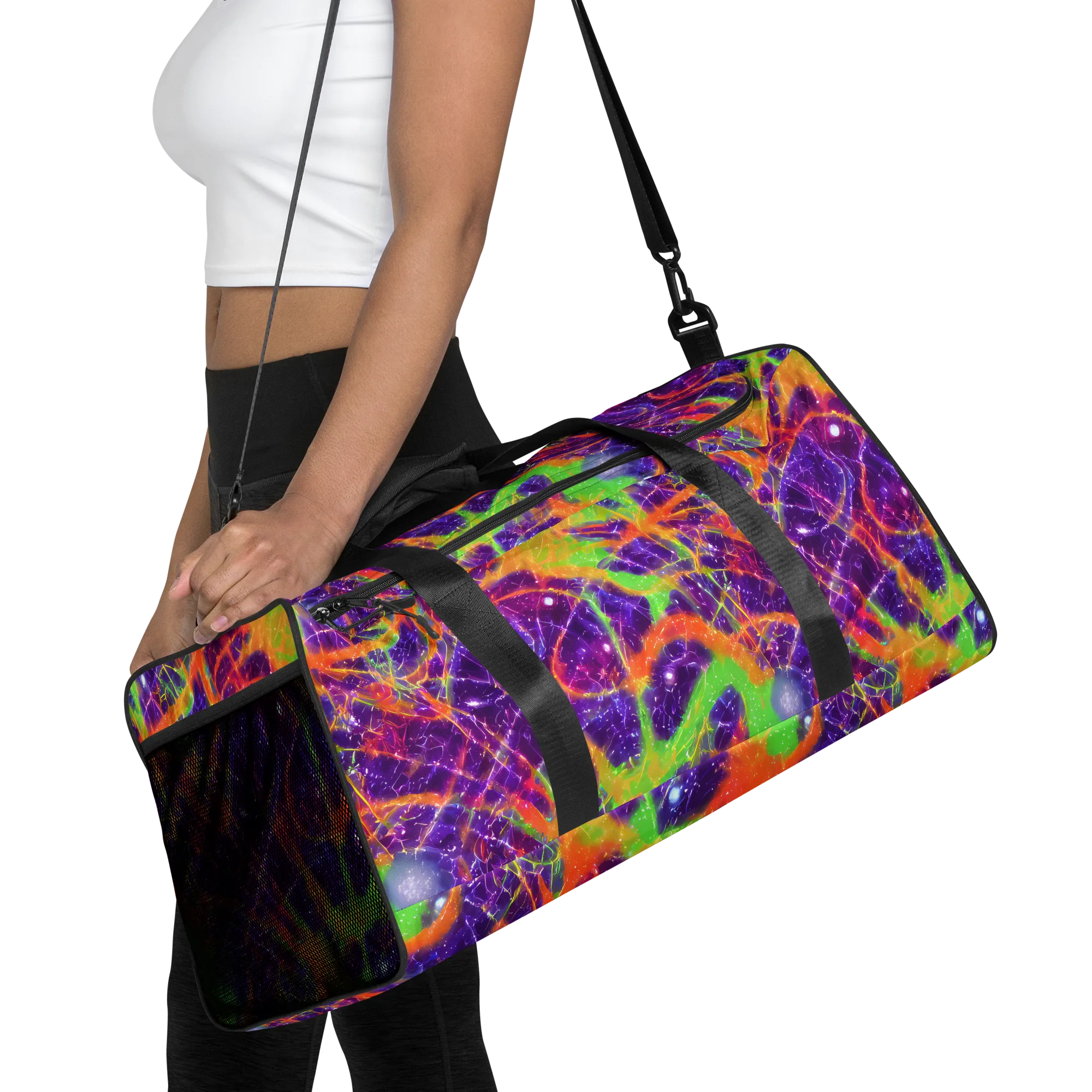 Purple Inferno on Duffle Bag — Front