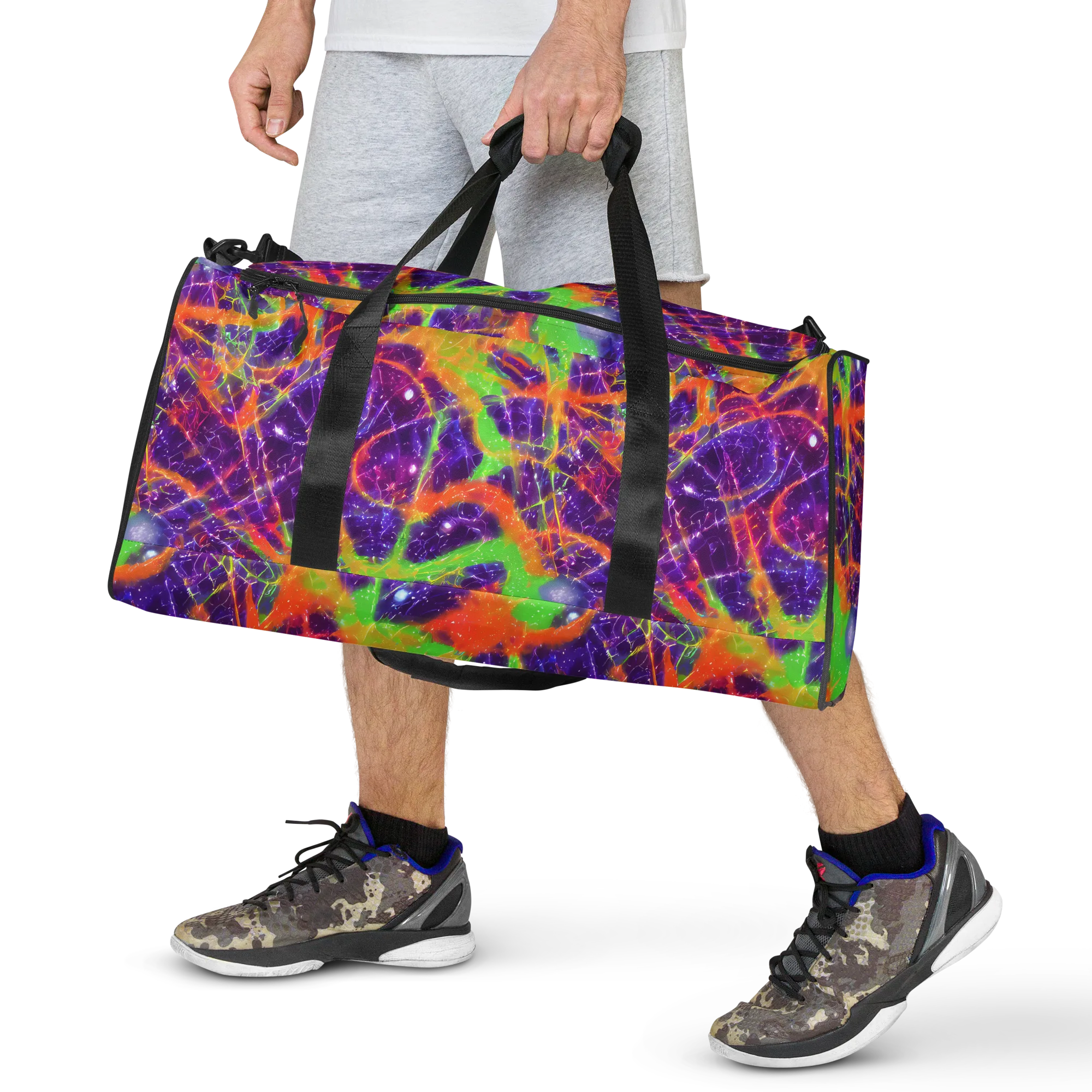 Purple Inferno on Duffle Bag — Front