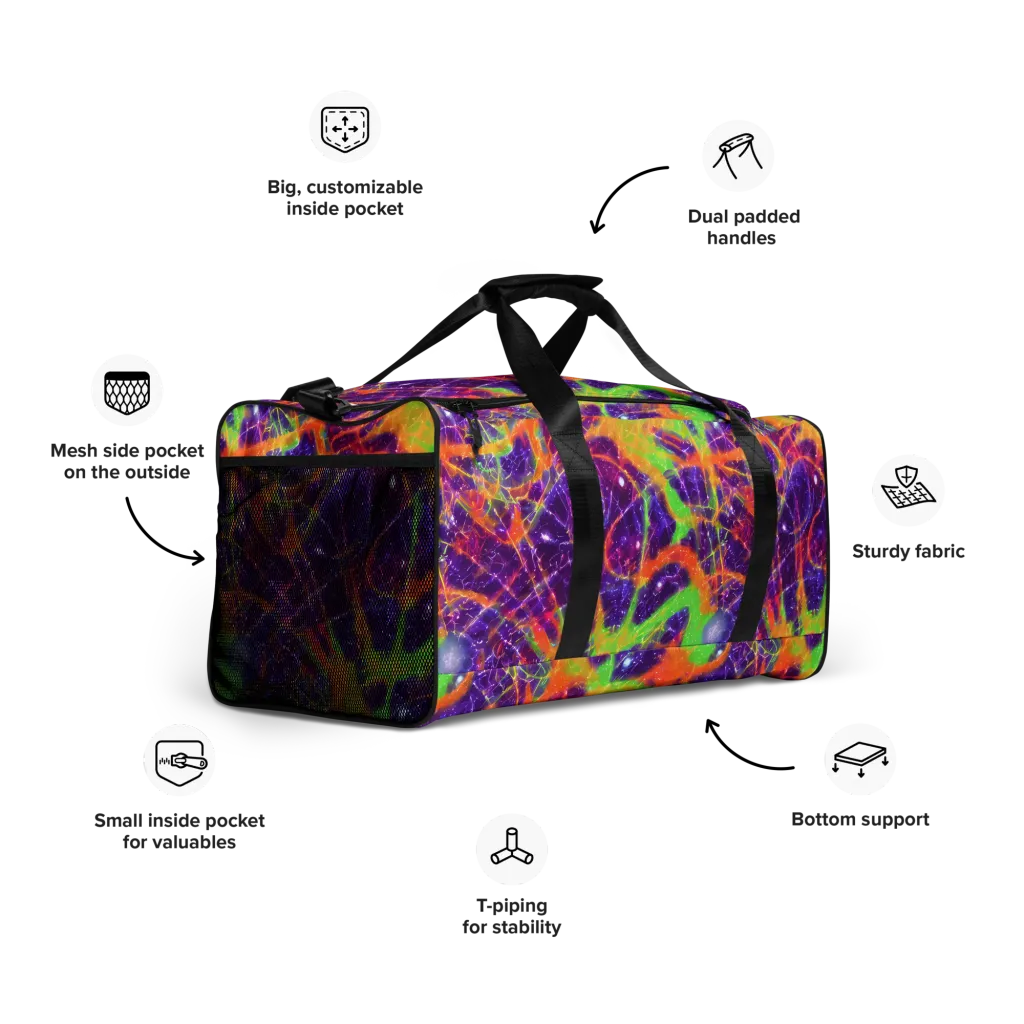 Purple Inferno on Duffle Bag — Right Front