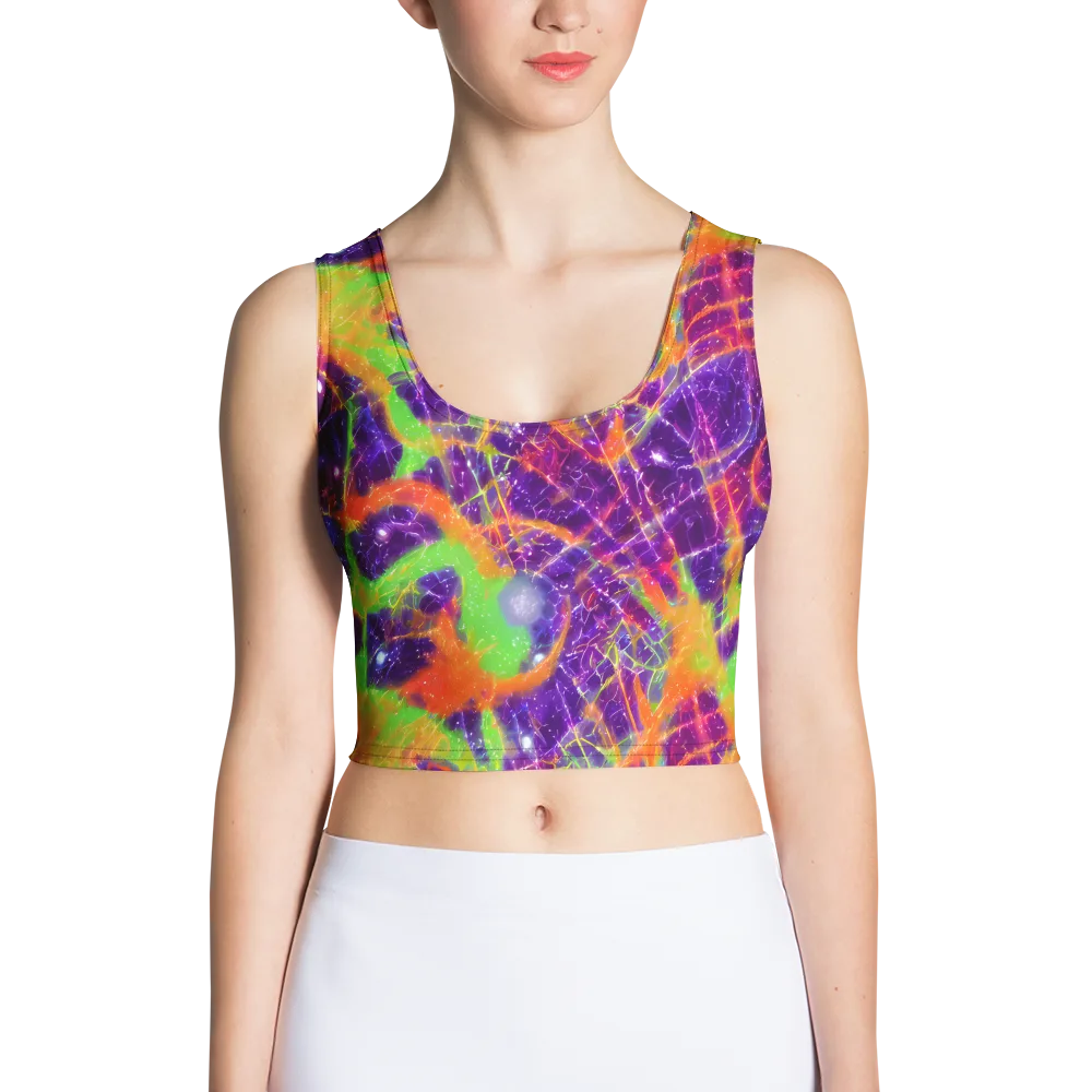 Purple Inferno on Crop Top — Front