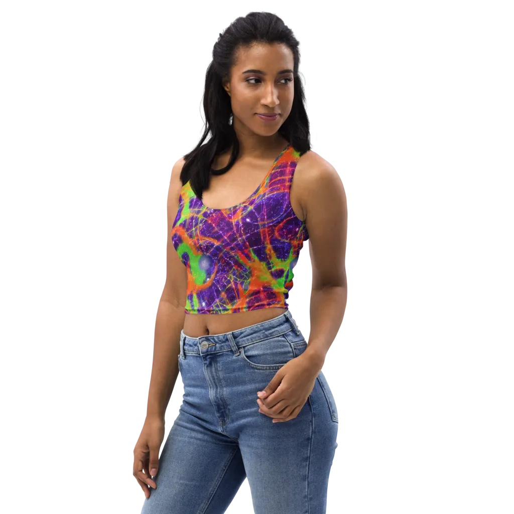 Purple Inferno on Crop Top — Left Front