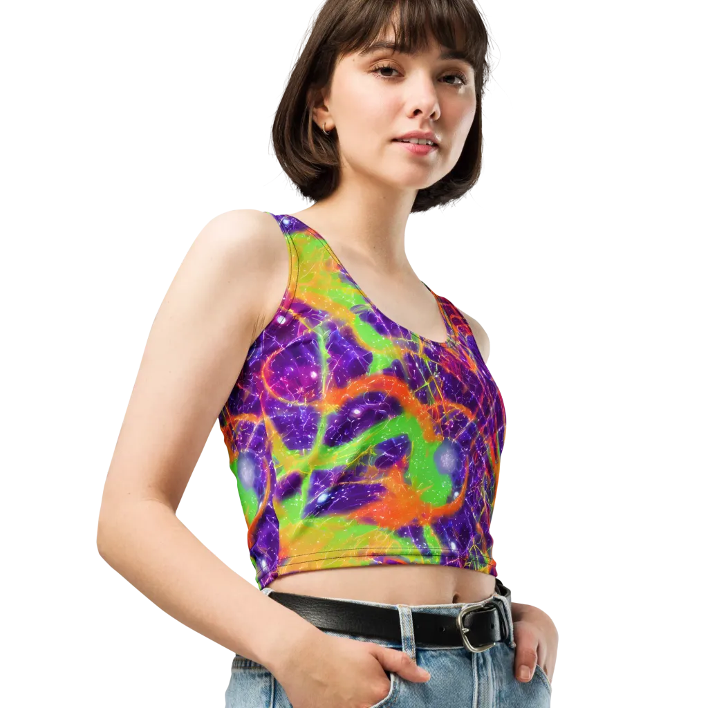 Purple Inferno on Crop Top — Right Front
