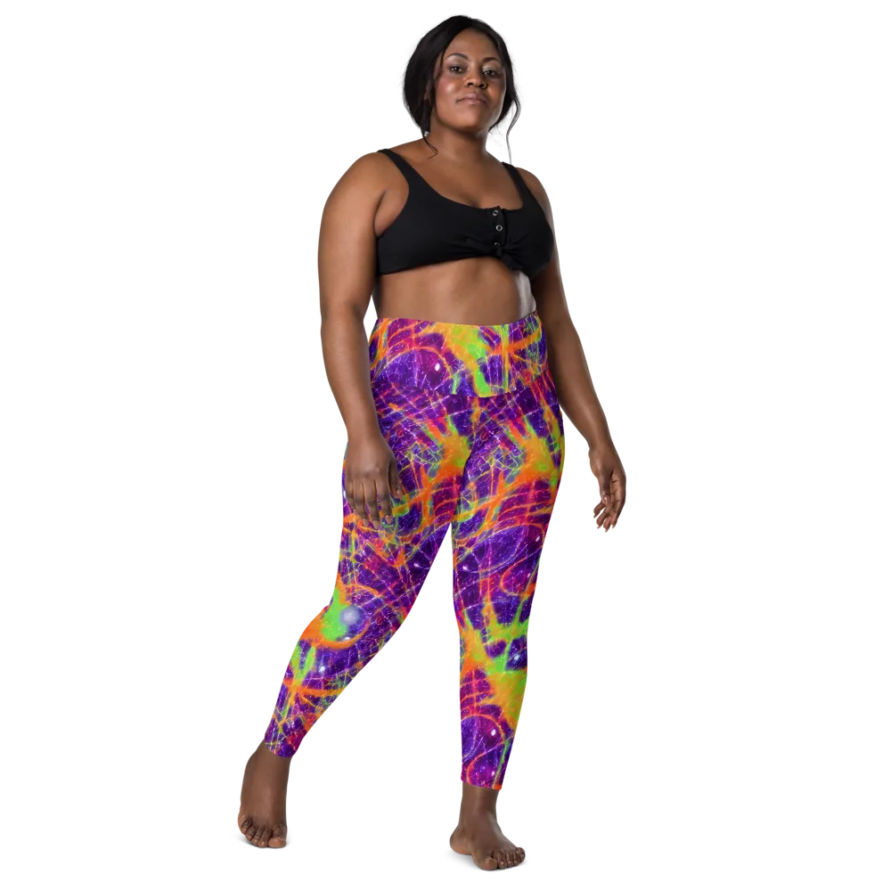 Purple Inferno on Leggings with Pockets — Front