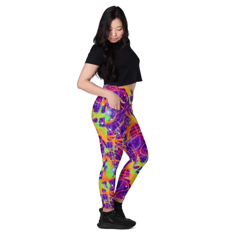 Purple Inferno on Leggings with Pockets — Right