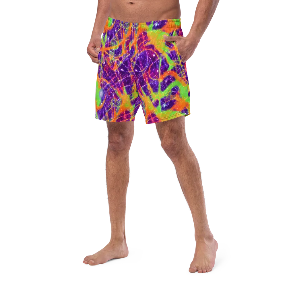 Purple Inferno on Swim Trunks — Left Front