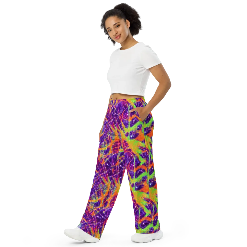 Purple Inferno on Wide-Leg Pants — Left Front