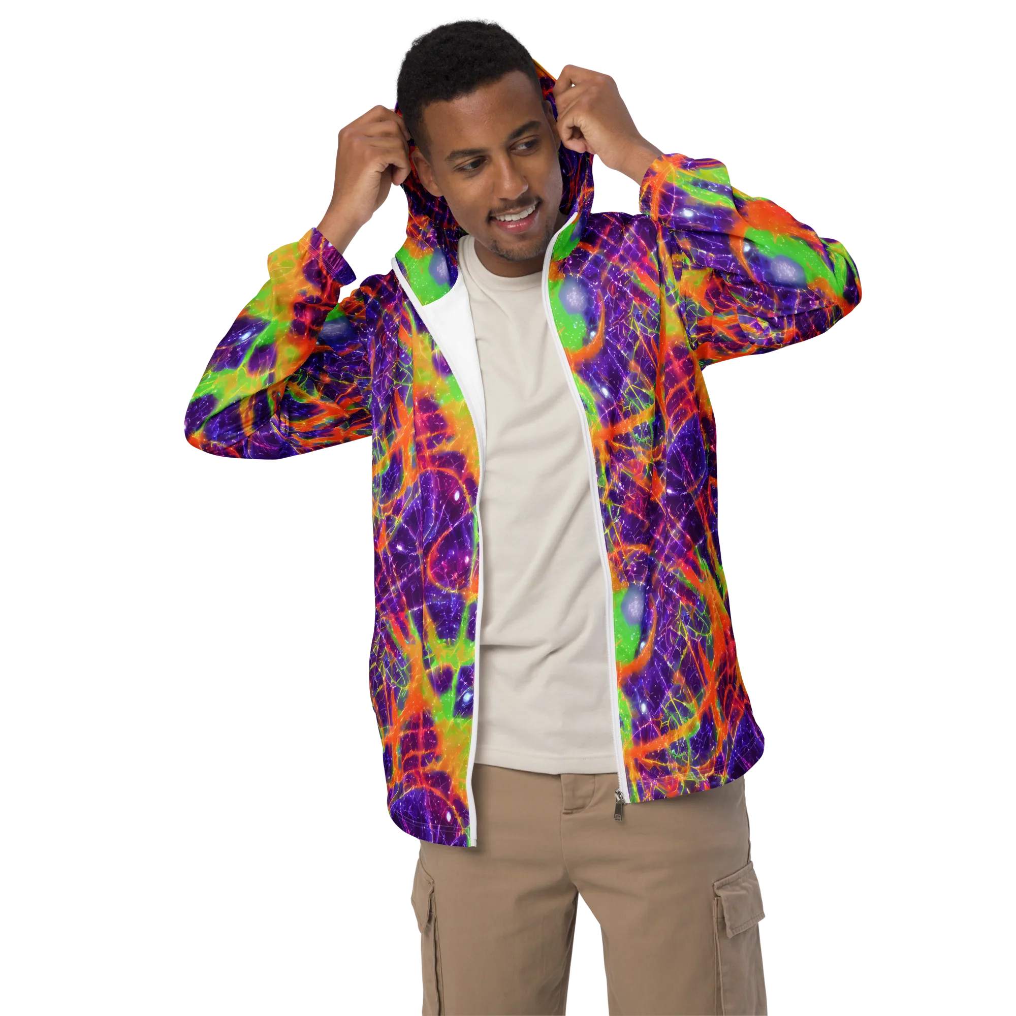 Purple Inferno on Men's Windbreaker — Front