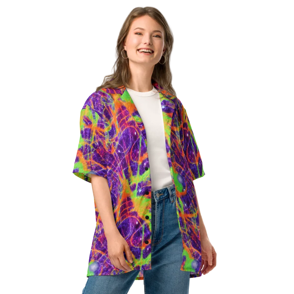 Purple Inferno on Button Shirt — Front