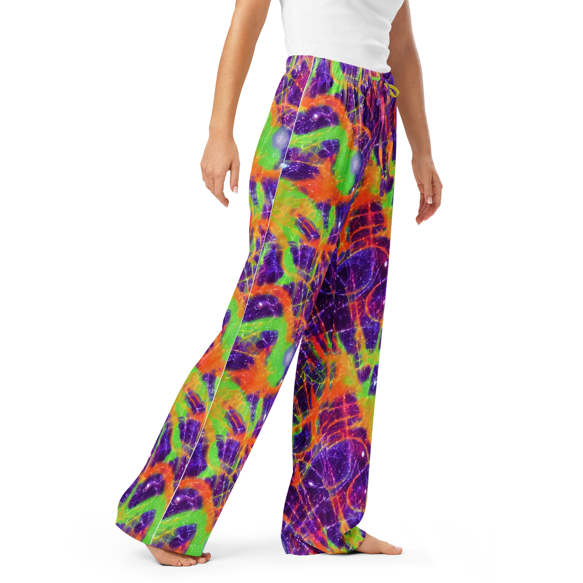 Purple Inferno on Women's Pajama Pants — Right Front